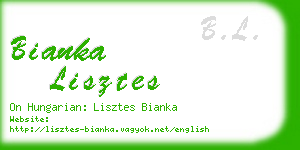 bianka lisztes business card